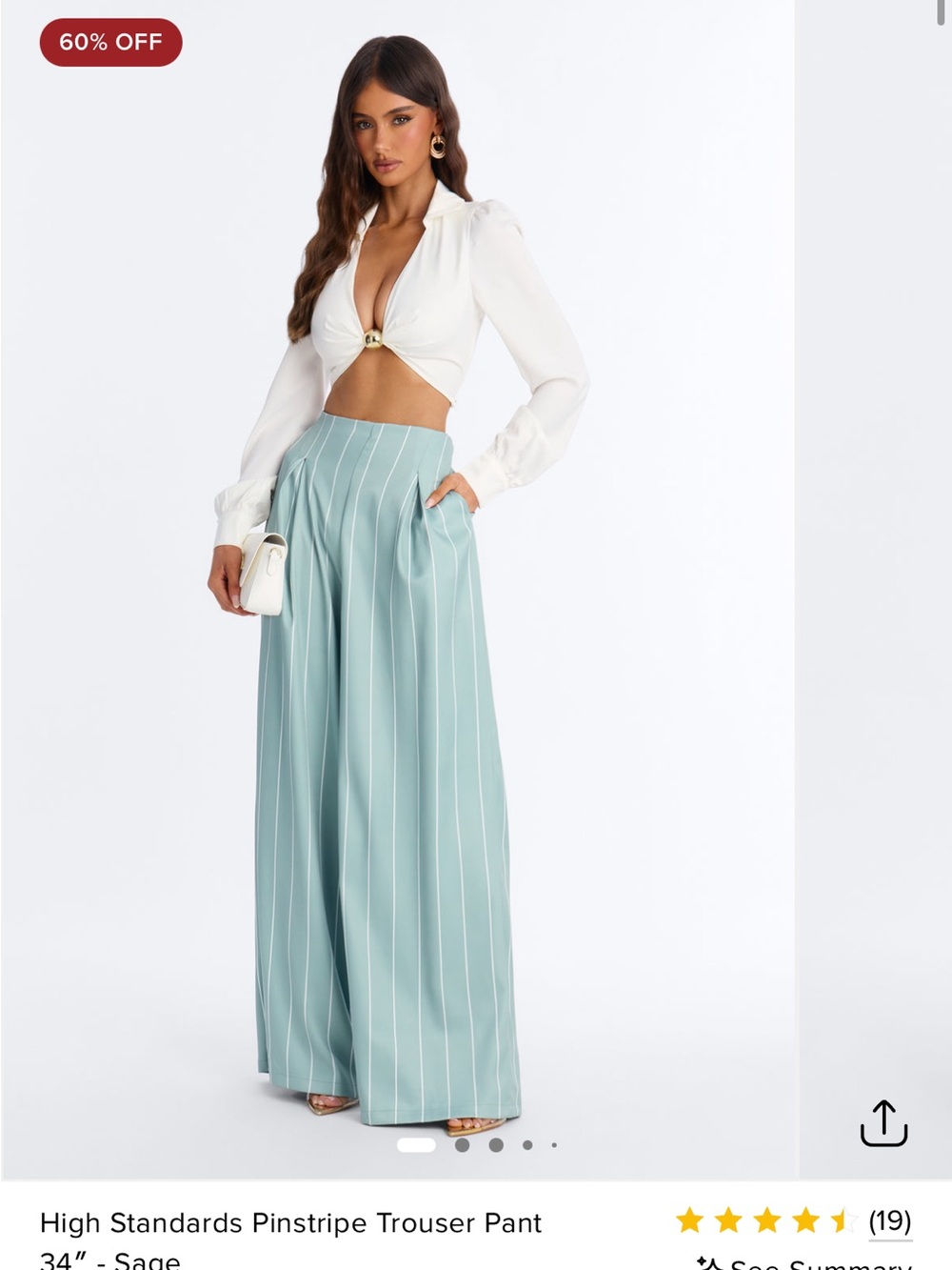 High Standards Pinstripe Trouser Pant 34” in Sage